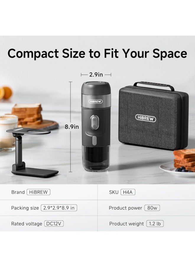 هيبرو ماكينة قهوة محمولة 3 في 1 من HiBREW H4B، ماكينة إسبريسو 12 فولت، متوافقة مع نسبريسو ودولتشي والقهوة المطحونة - Image 5